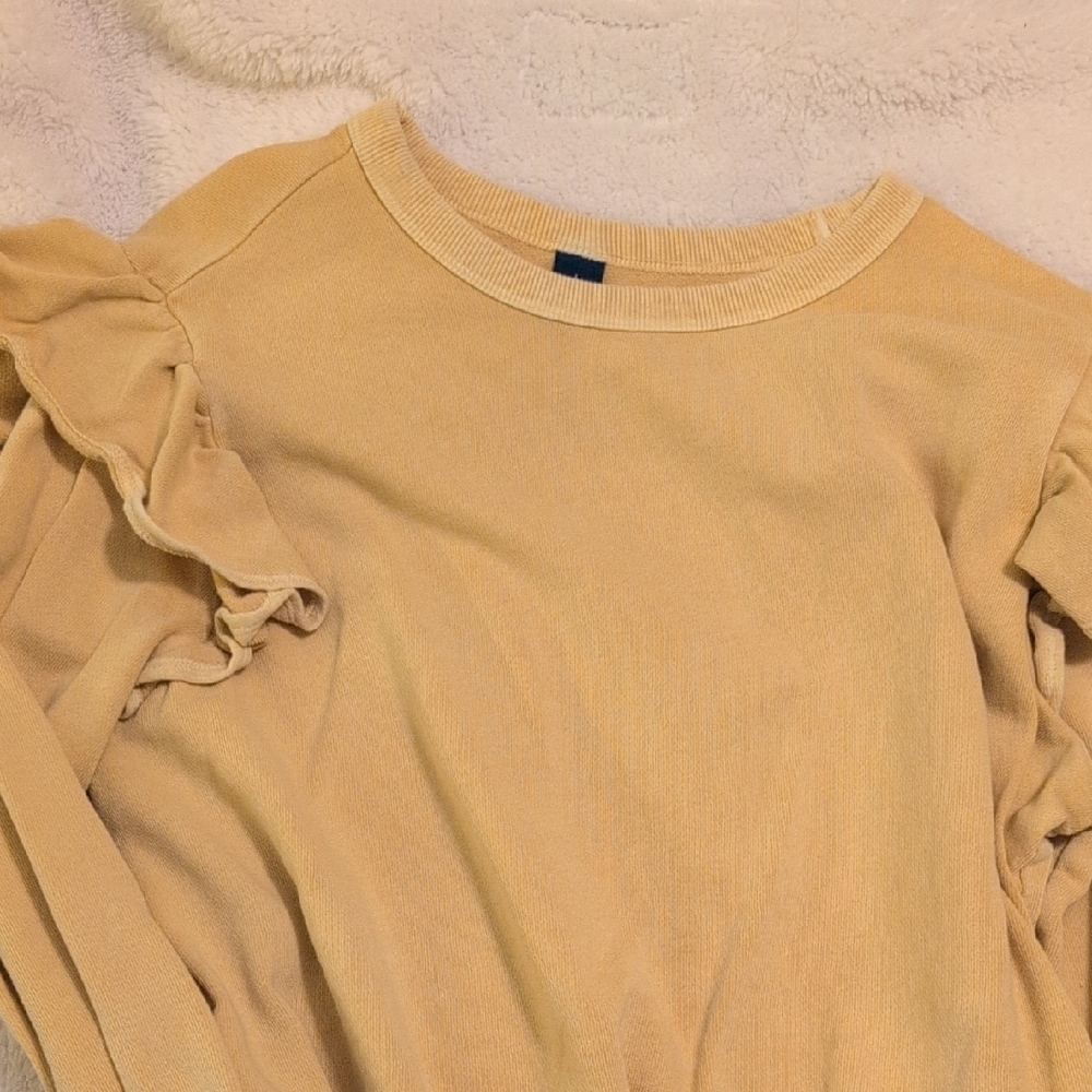 Old Navy Yellow Ruffled Long Sleeve Sweatshirt